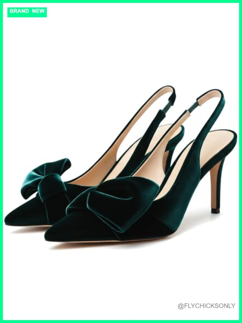 Women's Velvet Bow Slingback Stiletto Pumps Pointed Toe Heels Semi Formal